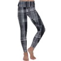 Black Punk Plaid Kids  Lightweight Velour Classic Yoga Leggings View1