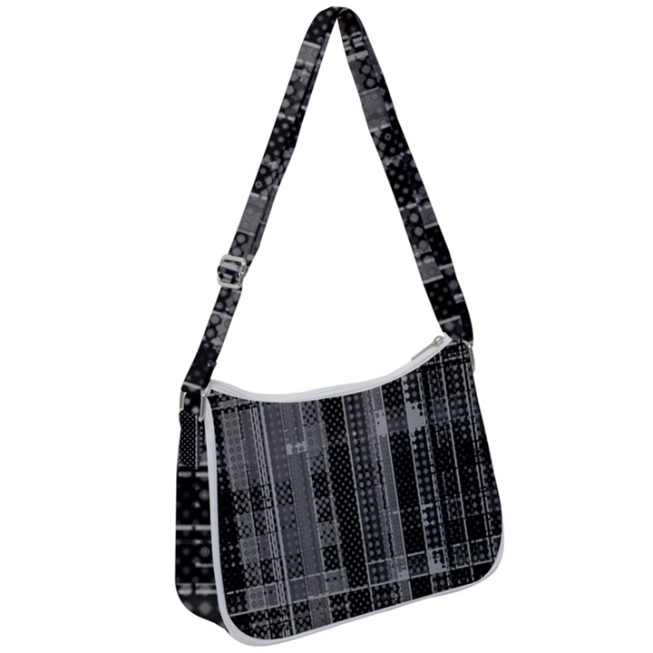 Black Punk Plaid Zip Up Shoulder Bag