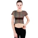 Rust Brown Grunge Plaid Crew Neck Crop Top View1