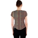 Rust Brown Grunge Plaid Crew Neck Crop Top View2