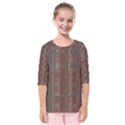 Rust Brown Grunge Plaid Kids  Quarter Sleeve Raglan Tee View1