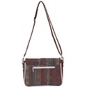 Rust Brown Grunge Plaid Shoulder Bag with Back Zipper View3