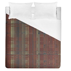 Rust Brown Grunge Plaid Duvet Cover (queen Size) by SpinnyChairDesigns