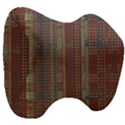 Rust Brown Grunge Plaid Head Support Cushion View3