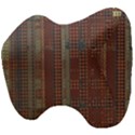 Rust Brown Grunge Plaid Head Support Cushion View4