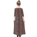 Rust Brown Grunge Plaid Kids  Quarter Sleeve Maxi Dress View2