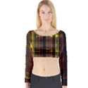 Red Yellow Black Punk Plaid Long Sleeve Crop Top View1