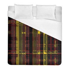 Red Yellow Black Punk Plaid Duvet Cover (full/ Double Size) by SpinnyChairDesigns