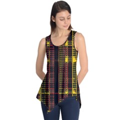 Red Yellow Black Punk Plaid Sleeveless Tunic by SpinnyChairDesigns