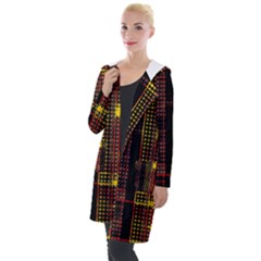 Red Yellow Black Punk Plaid Hooded Pocket Cardigan by SpinnyChairDesigns