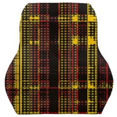 Red Yellow Black Punk Plaid Car Seat Back Cushion  by SpinnyChairDesigns