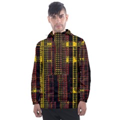 Red Yellow Black Punk Plaid Men s Front Pocket Pullover Windbreaker by SpinnyChairDesigns