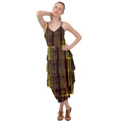 Red Yellow Black Punk Plaid Layered Bottom Dress by SpinnyChairDesigns