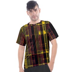 Red Yellow Black Punk Plaid Men s Sport Top by SpinnyChairDesigns