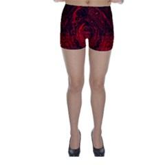 Black Magic Gothic Swirl Skinny Shorts by SpinnyChairDesigns