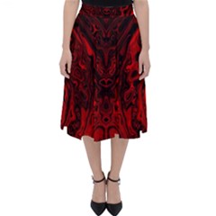 Black Magic Gothic Swirl Classic Midi Skirt by SpinnyChairDesigns