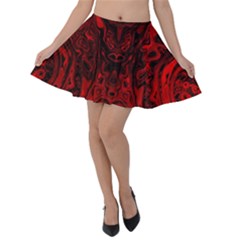 Black Magic Gothic Swirl Velvet Skater Skirt