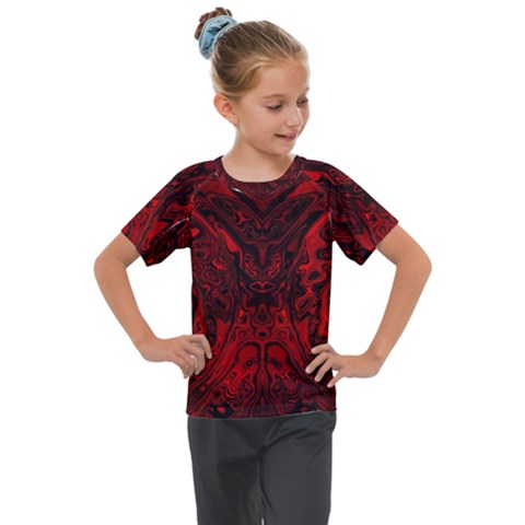 Black Magic Gothic Swirl Kids  Mesh Piece Tee by SpinnyChairDesigns