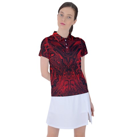 Black Magic Gothic Swirl Women s Polo Tee by SpinnyChairDesigns