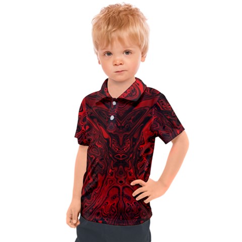 Black Magic Gothic Swirl Kids  Polo Tee by SpinnyChairDesigns