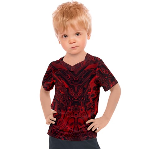 Black Magic Gothic Swirl Kids  Sports Tee by SpinnyChairDesigns