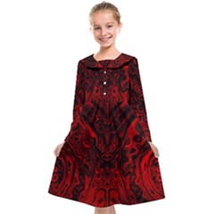 Black Magic Gothic Swirl Kids  Midi Sailor Dress by SpinnyChairDesigns