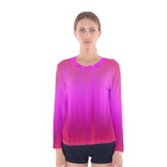 Fuchsia Ombre Color  Women s Long Sleeve Tee