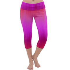 Fuchsia Ombre Color  Capri Yoga Leggings by SpinnyChairDesigns