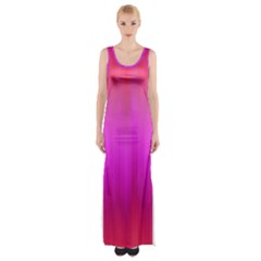 Fuchsia Ombre Color  Thigh Split Maxi Dress by SpinnyChairDesigns