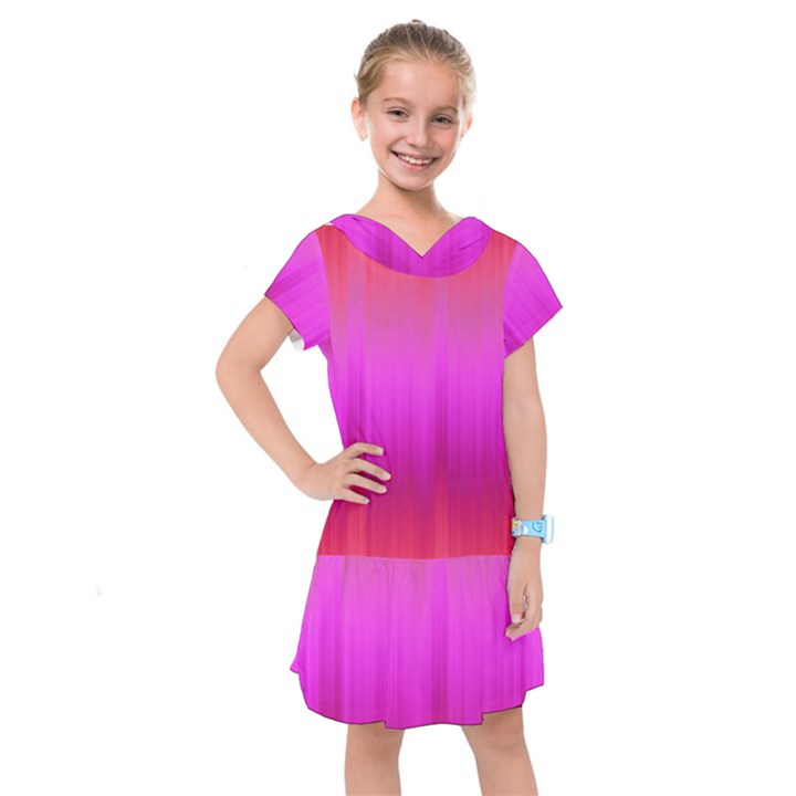 Fuchsia Ombre Color  Kids  Drop Waist Dress