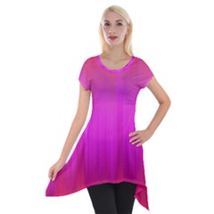 Fuchsia Ombre Color  Short Sleeve Side Drop Tunic by SpinnyChairDesigns