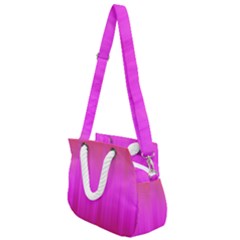 Fuchsia Ombre Color  Rope Handles Shoulder Strap Bag by SpinnyChairDesigns