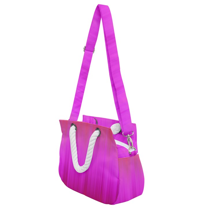 Fuchsia Ombre Color  Rope Handles Shoulder Strap Bag