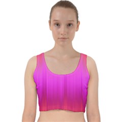 Fuchsia Ombre Color  Velvet Racer Back Crop Top by SpinnyChairDesigns