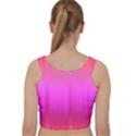 Fuchsia Ombre Color  Velvet Racer Back Crop Top View2