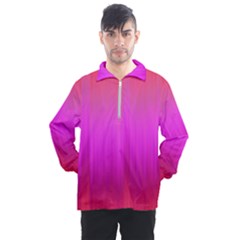 Fuchsia Ombre Color  Men s Half Zip Pullover