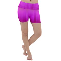 Fuchsia Ombre Color  Lightweight Velour Yoga Shorts by SpinnyChairDesigns