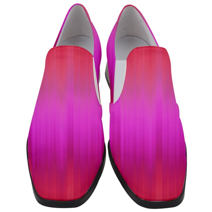 Fuchsia Ombre Color  Women Slip On Heel Loafers