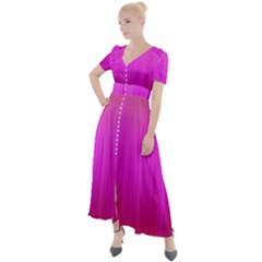 Fuchsia Ombre Color  Button Up Short Sleeve Maxi Dress by SpinnyChairDesigns