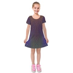 Alien Skin Glow Kids  Short Sleeve Velvet Dress by SpinnyChairDesigns