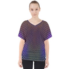 Alien Skin Glow V-neck Dolman Drape Top by SpinnyChairDesigns