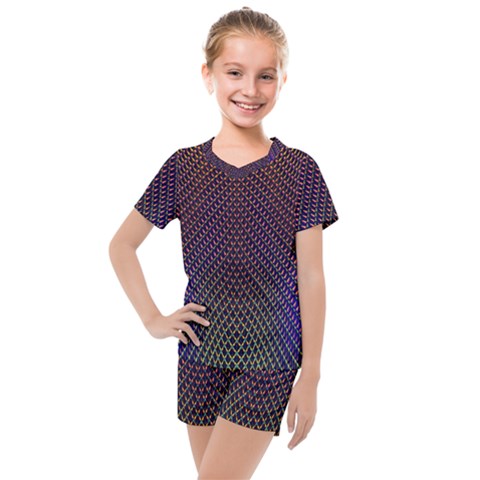 Alien Skin Glow Kids  Mesh Tee And Shorts Set by SpinnyChairDesigns