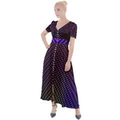 Alien Skin Glow Button Up Short Sleeve Maxi Dress by SpinnyChairDesigns