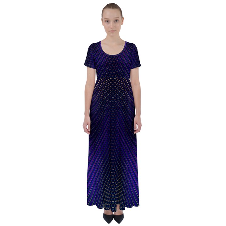 Alien Skin Glow High Waist Short Sleeve Maxi Dress