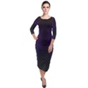 Alien Skin Glow Quarter Sleeve Midi Velour Bodycon Dress View1