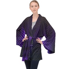 Alien Skin Glow Long Sleeve Velvet Kimono  by SpinnyChairDesigns