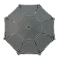 Black And White Stripes Golf Umbrellas by SpinnyChairDesigns