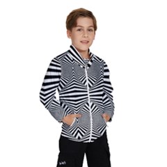 Black And White Stripes Kids  Windbreaker