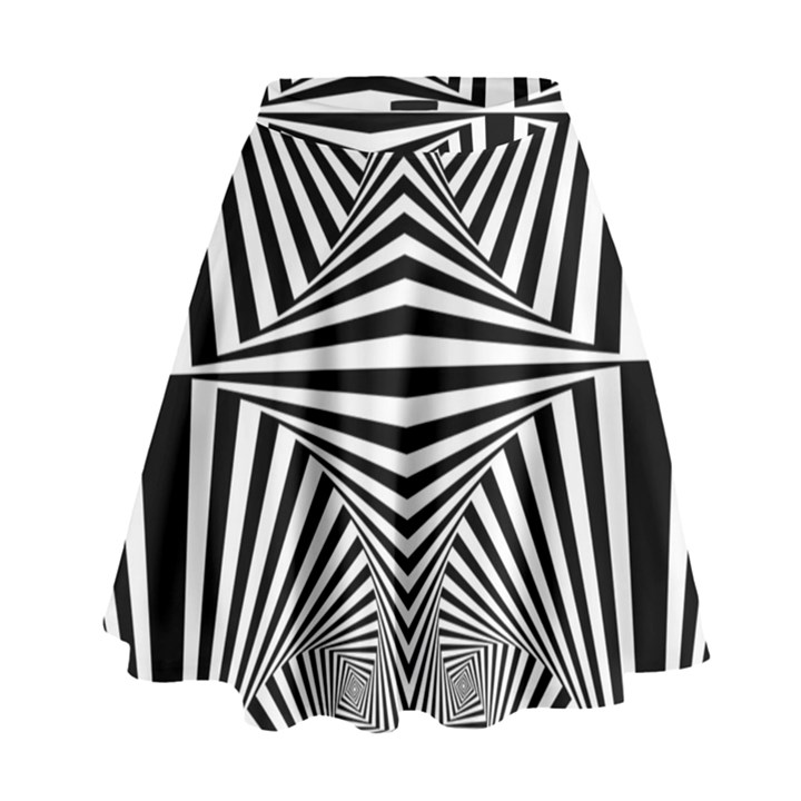 Black and White Stripes High Waist Skirt