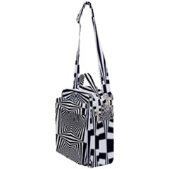 Black And White Stripes Crossbody Day Bag by SpinnyChairDesigns